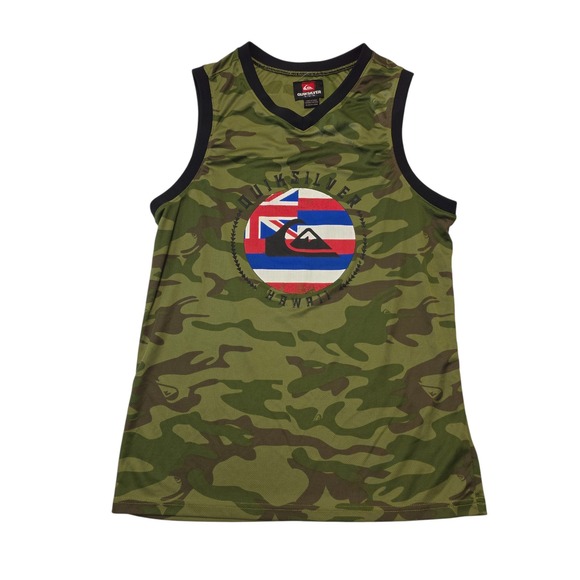 Quiksilver Hawaii Camo Print Tank Top Mens Sleeveless V-Neck Sportswear - Picture 1 of 6
